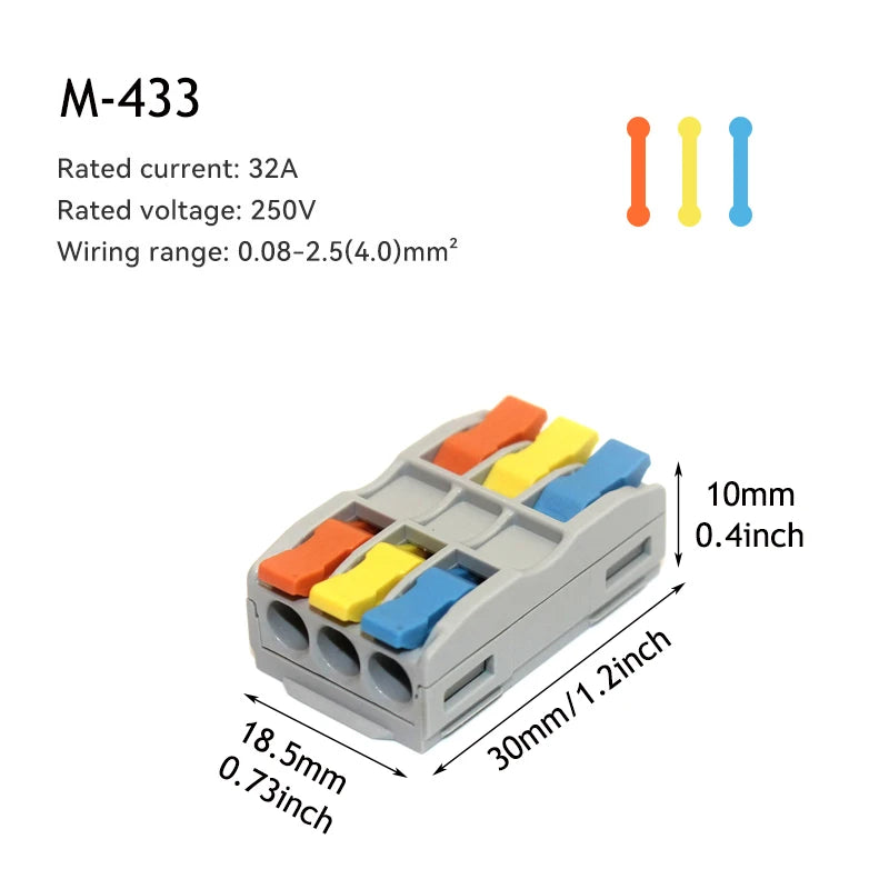 10/50pcs Quick Wire Connector Universal Compact Wiring Splicing Conector  Electrical Push In Lighting Terminal Block Connector