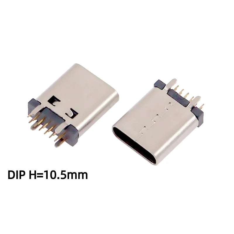 5pcs TYPE C 14 Pin Female Socket Connector SMT DIP Vertical 180° Charging Port Plug Socket Power USB TYPE-C14P H=9.3/10/10.5mm
