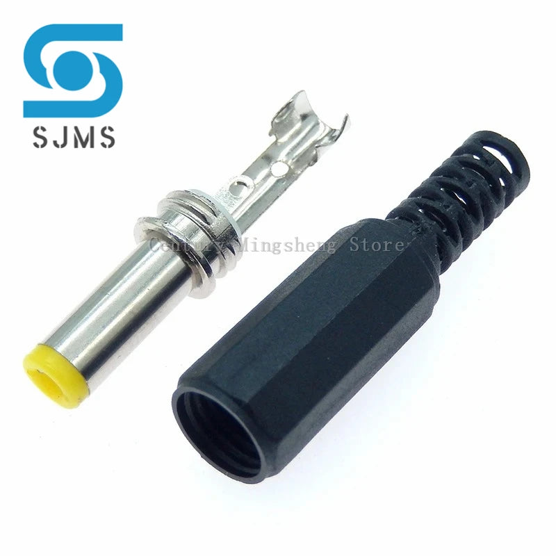 5/10pcs 5.5mm x 2.5mm/ 5.5mm x 2.1mm DC Power Plugs Male Barrel Connectors Black 5.5*2.5 5.5*2.1