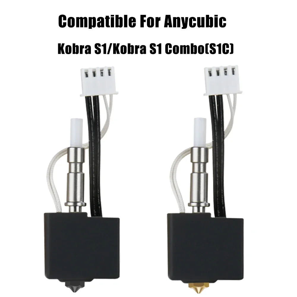 Upgraded Hotend For Kobra S1 /S1Combo 24V 50W Hot end For Anycubic Kobra S1 Thermistor&Heater For Kobra S1 Hardened Steel Nozzle