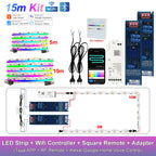 RGB-IC COB LED Strip with Tuya Wifi Controller 2.4G Remote Alexa Google Home Rainbow Color Addressable LED Tape 10m 20m 25m Kit