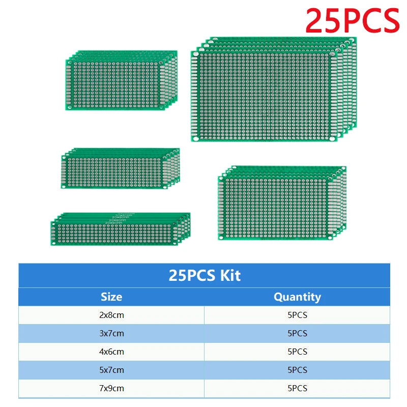 4PCS-40PCS Universal PCB Prototype Board Green Double Sided 2x8 3x7 4x6 5x7 7x9CM Protoboard Breadboard DIY Electronic Kit