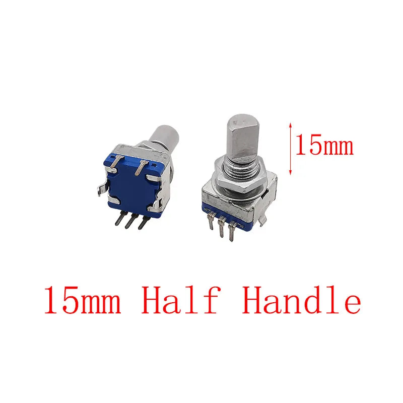 5Pcs/lot 20 Position 360 Degree Rotary Encoder EC11 Push Button 5 Pin Handle Long 15/20MM With A Built In Push Button Switch