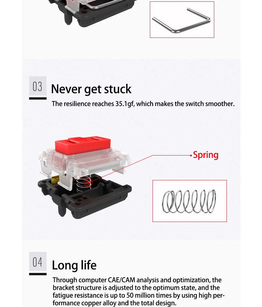 Kailh Choc Low Profile Switch 1350 Chocolate Keyboard Switch Clicky Tactile Linear White Switches Mechanical Keyboard for Laptop