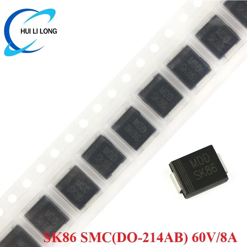 100/10pcs SS86 SMC SK86 SK84C SMD SS860 DO-214AB 60V/8A  Schottky Diodes Rectifier New Original