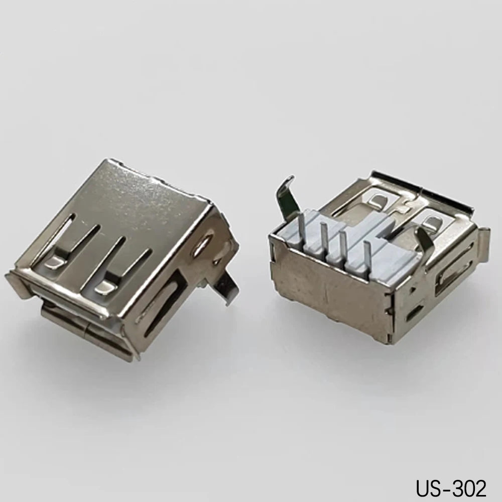 5PCS USB2.0 Female USB Socket Connector 4P USB 2.0 4 Pin Female USB 2.0 Transfers Jack For Laptop Notebook Computer USB Type A/B