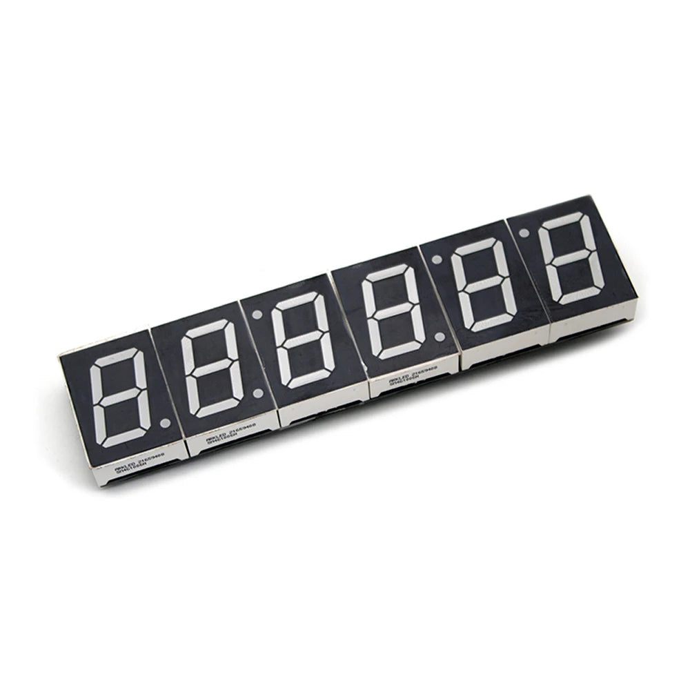 6Bit Digital Clock 1inch Led Digital Tube Time 12/24 Hour Display Mode Hour Minute Seconds DS3231 Chip Clock Type-C USB POWER