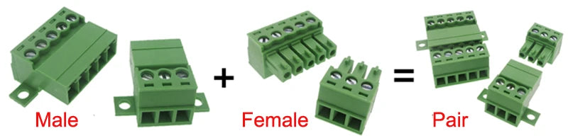 10Pairs Female Male Aerial Butt Weld with PCB Lock 2EDG15EDGRKC-5.08mm 2P-24P Plugin Screw Wire Cable Terminal Block Connector