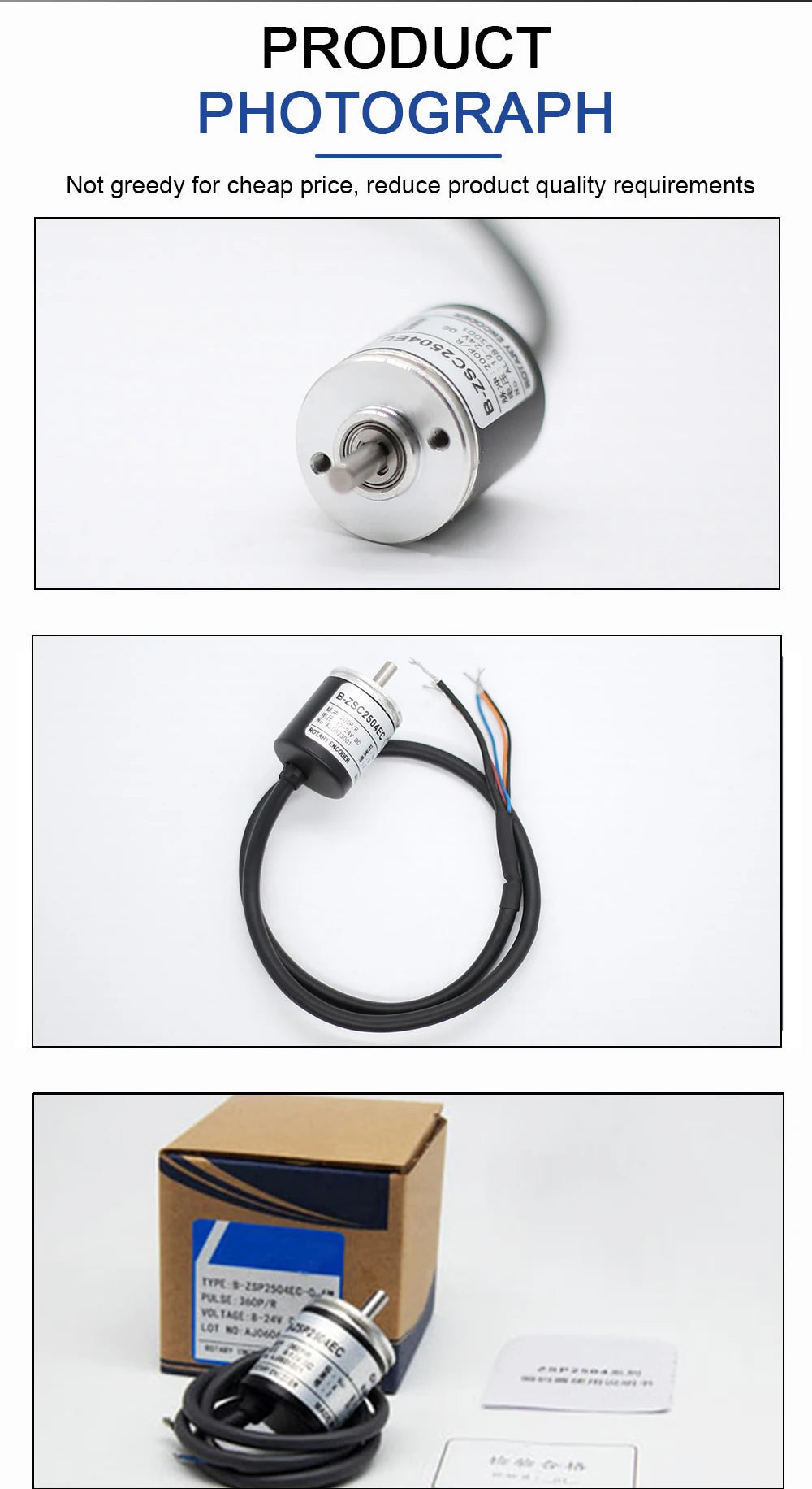 Cloweit 25mm Incremental Encoder 4mm Shaft Rotary  100 200 360 400 500 600 800 PPR 5-24VDC E6A2-CWZSE Automation Sensor Switches