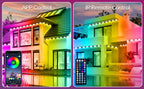 60M & 200FT Permanent Outdoor LED Eaves Lights RGB Waterproof Smart String Lights App Remote Control Color Changing Lamp for House Roof Garden Christmas Holiday Party Daily Accent Lighting