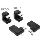 Micro USB Adapter 90 Degree Right Angle Male to Type C Female Connector for Laptop PC USB Chargers Extension Converter