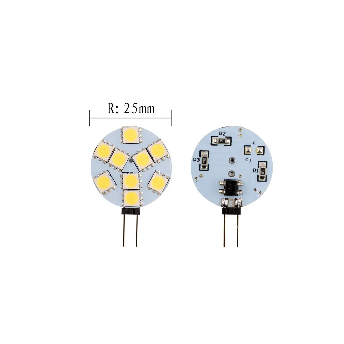5PCS Mini G4 LED Bulbs DC 12V 5050 SMD 1.2W 2.4W 5W 120 Degree Bi-pin Cold Warm White Halogen Replacement Lamp