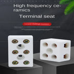 1 In 1 Out Ceramic Wiring Terminal Block 2 In 2 Out High-temperature Resistant Ceramic Terminal Post 250V Copper