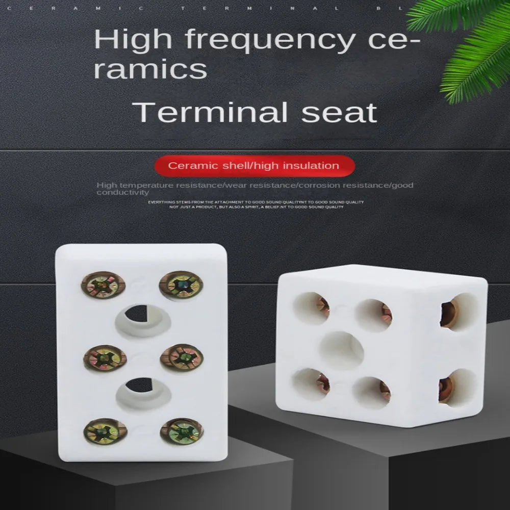 1 In 1 Out Ceramic Wiring Terminal Block 2 In 2 Out High-temperature Resistant Ceramic Terminal Post 250V Copper