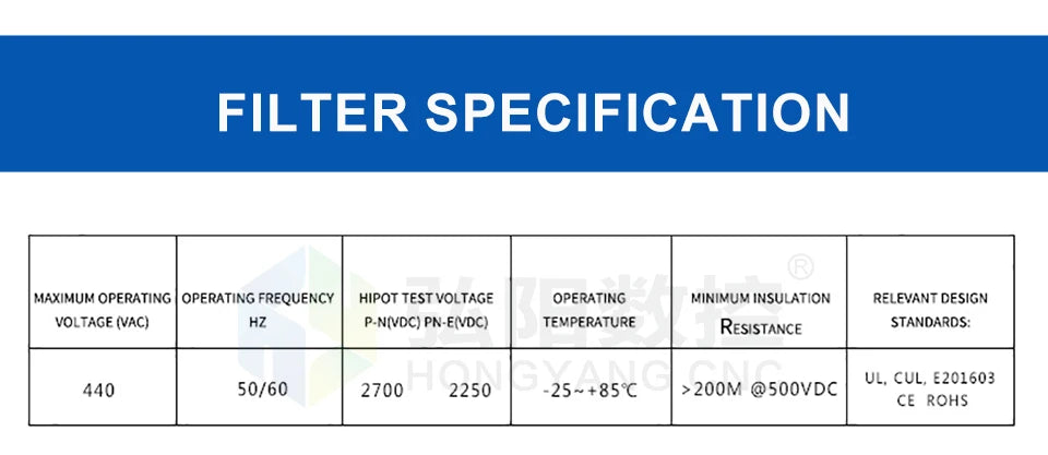 EMI Power Filter Fyln-12N-30A-U Universal 3-Phase Filter 30A 380V AC Power Electromagnetic Inverter Servo Filter