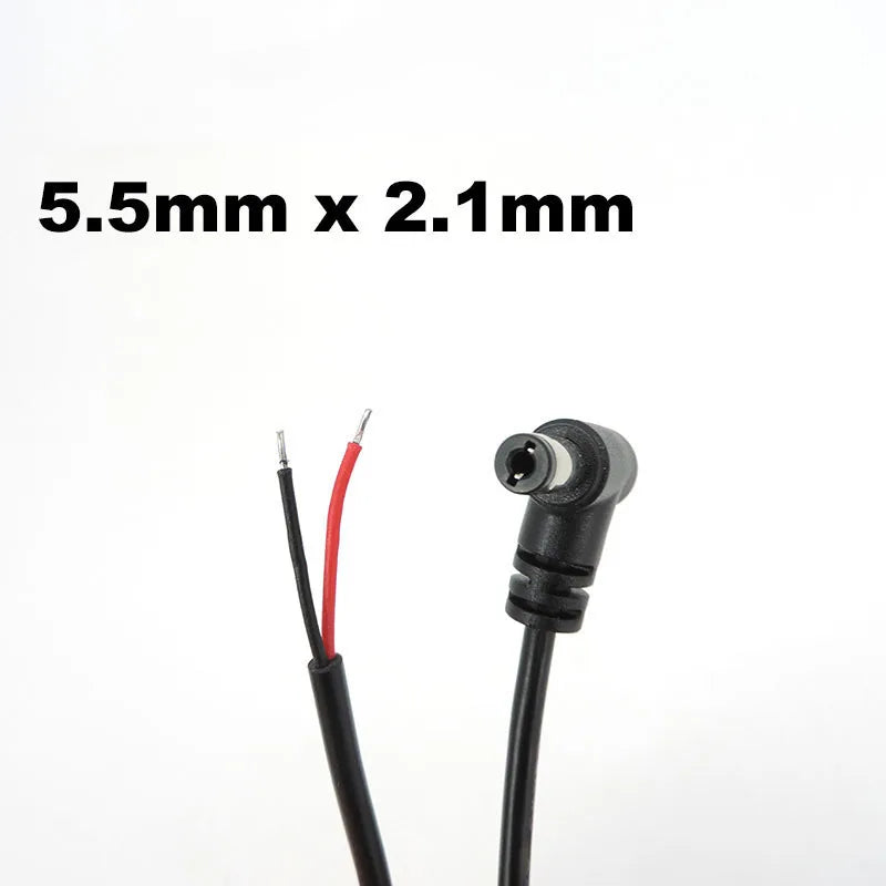 2pin DC Male Power Connector Extend Right Angle Charging Cable 4.0x1.7 3.5x1.35mm 5.5x2.1mm 5.5x2.5mm 22AWG 90 Degree 3A Cord T