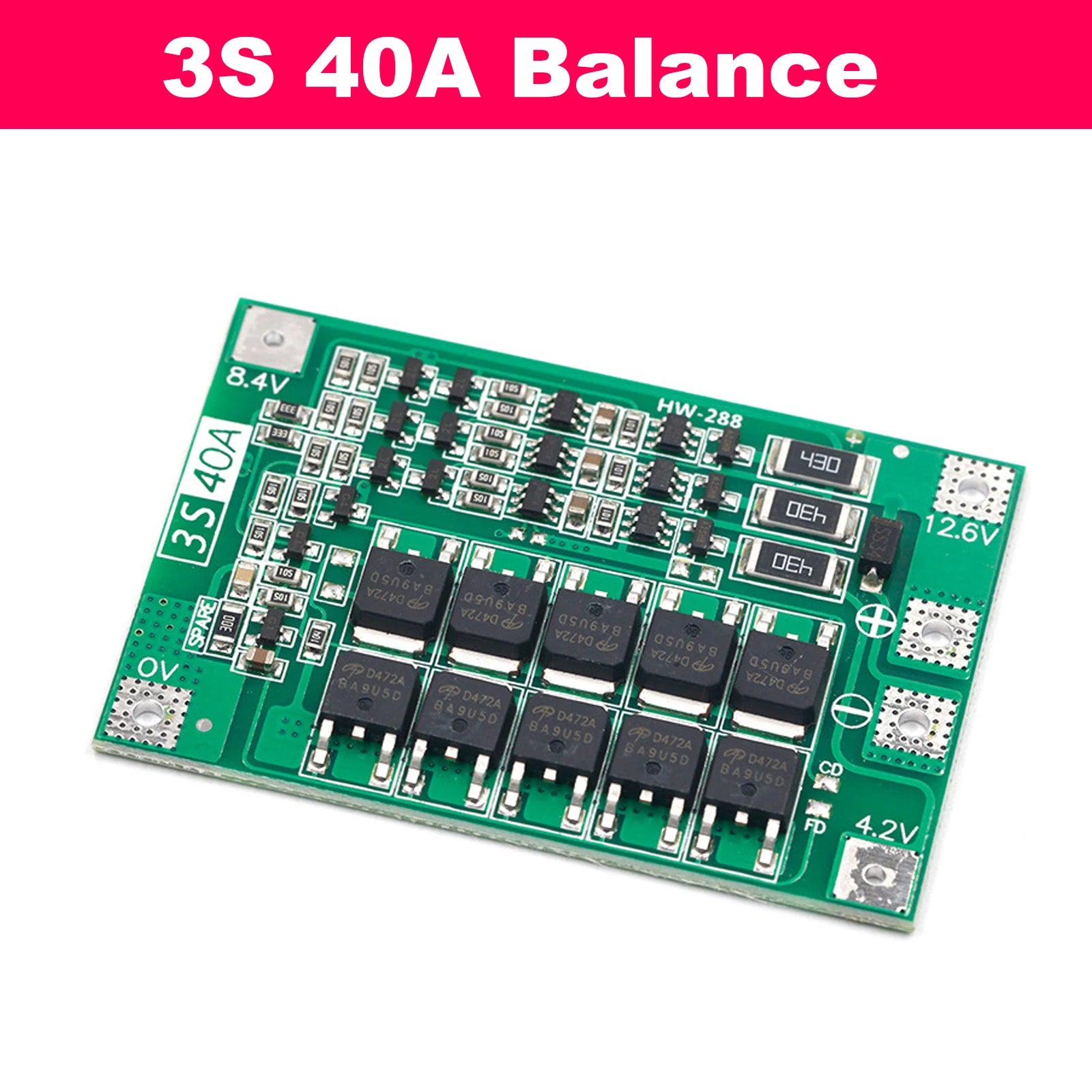 3S 4S 40A 60A 18650 Lithium Battery Protection Board BMS 12.6V 16.8V Overcharge Overdischarge Protection for Drill