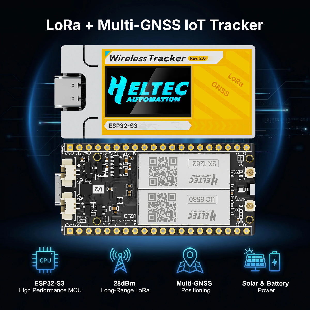 Heltec Wireless Tracker V1/V2 ESP32S3 SX1262 Meshtastic LoRa Node Bluetooth Low Power Design for Asset Tracking IoT Monitoring