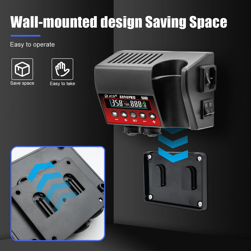 JCD 8898 Soldering Station 2 In 1 Soldering Iron Hot Air Rework Welding Station with Sleep Mode For BGA PCB IC SMD Repair Tools
