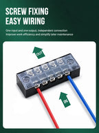 Screw Terminal Block TB Series Dual Row Barrier Strip 3/4/5/6/8/10/12P 15A 25A 45A 600V Panel Mount Electrical Wire Connector