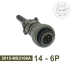 MIL STD Circular Connector MS3102A 14S-2 14S-5 14S-6 MIL-C 5015 Military Specification Connectors MS3106 MS3108 Plug&Socket