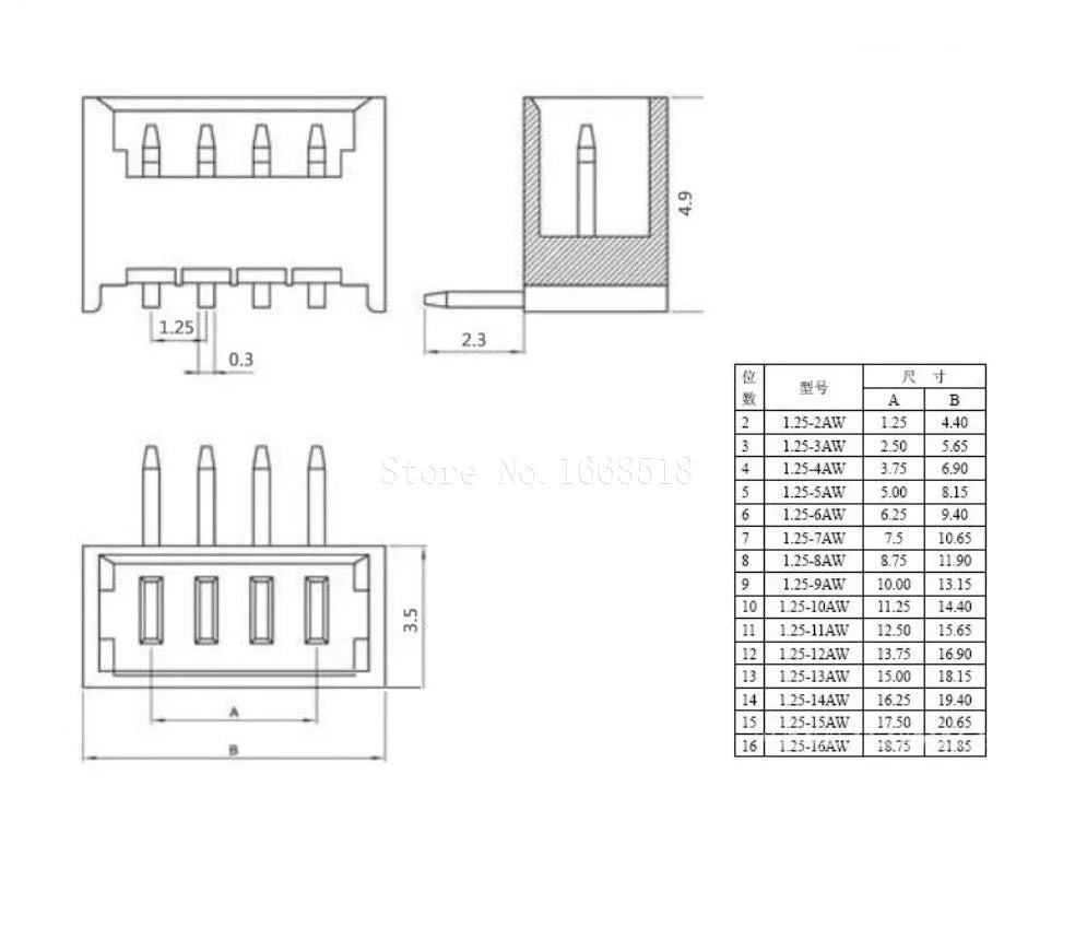 10PCS 1.0 1.25 1.5 2.0 2.54 SH/JST/ZH/PH/XH 1.0MM 1.25MM 2.0MM 2.54MM Male Pin Header Socket Dip/Right Angle SMD 2/3/4/5-9P Pin