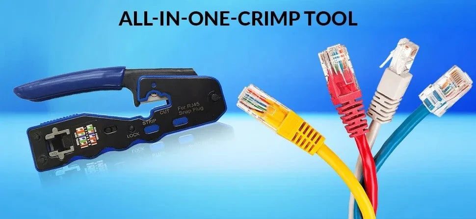 Natalink RJ45 Crimping Tool Pass Through Crimper Wire Stripper Cutter for Cat6A Cat6 Cat5 8P8C rj45 cable stripper tool Connecto