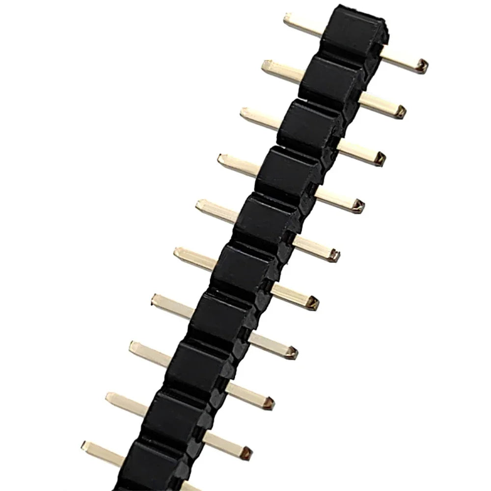 100pcs 2.54mm Male Pin Header L7.5/8.5/9.5/10.5mm 1x2/3/4/5/6P Straight Single Row Single Plastic 0.8U Gold PCB Connector
