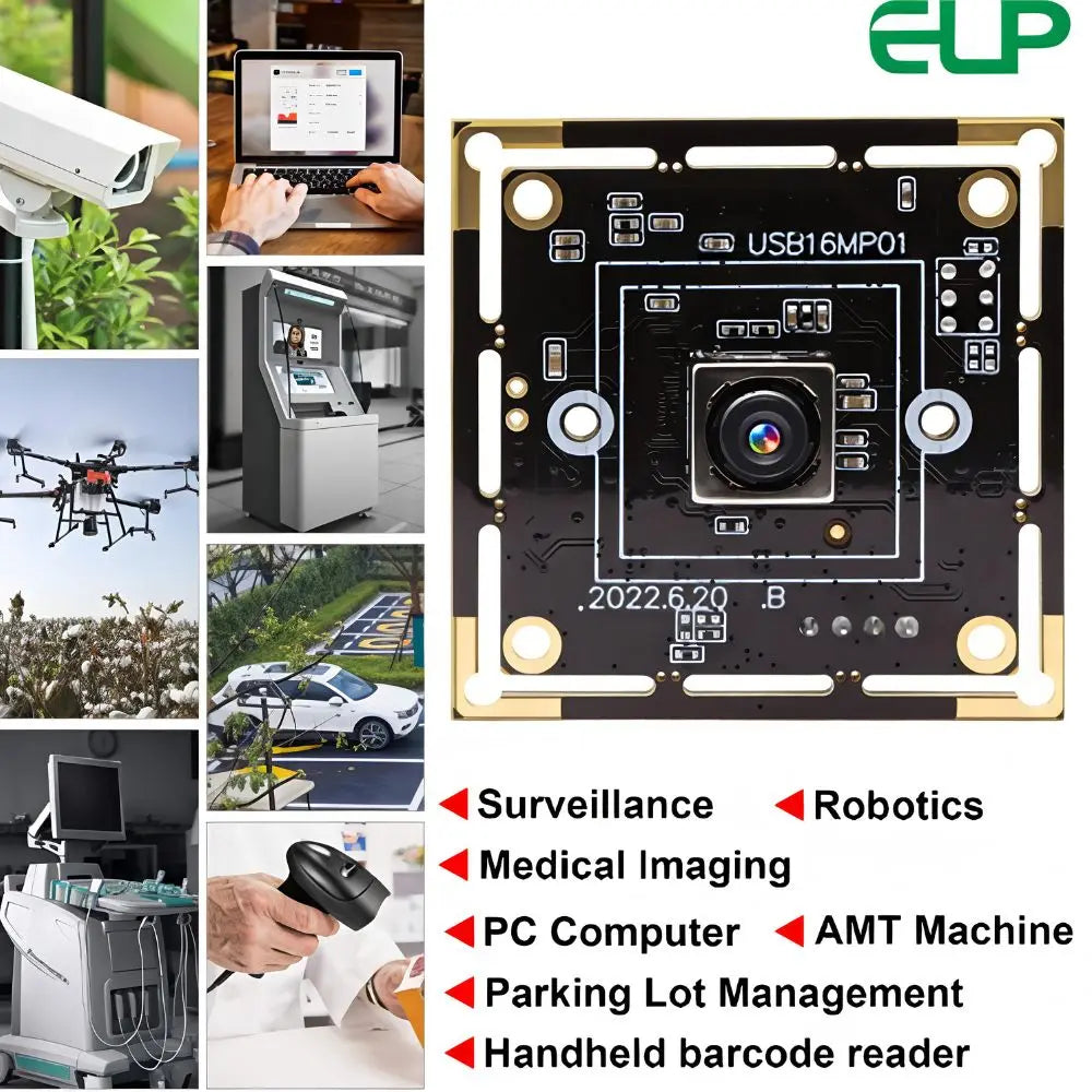 ELP 16MP Autofocus USB Camera IMX298 Sensor UVC Webcam for Barcode QR Code Identification