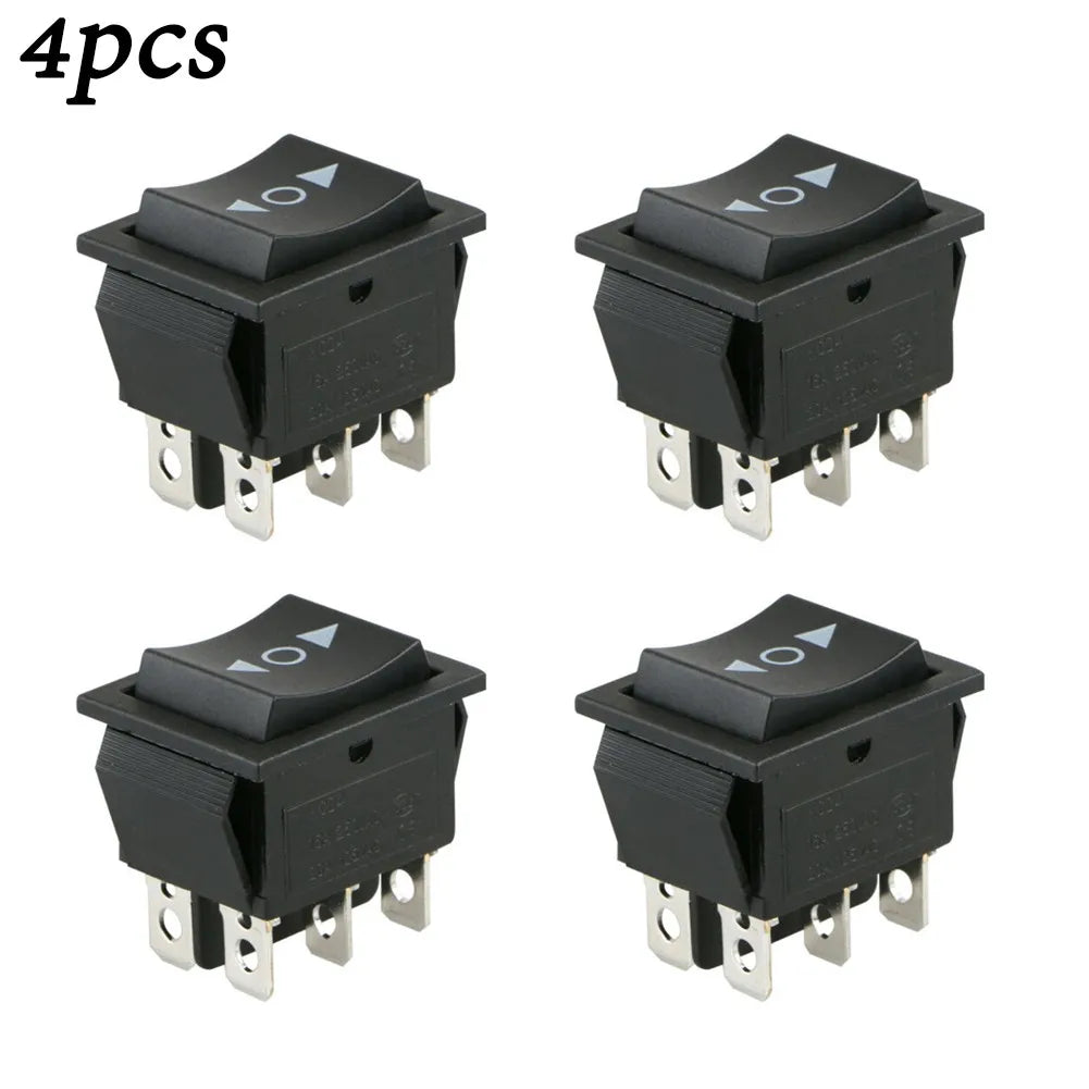 4pcs 6 PIN DPDT Double Pole Double Throw 12V Momentary Rocker Switch Heavy Duty Rocker Switch For Car Window Sunroof
