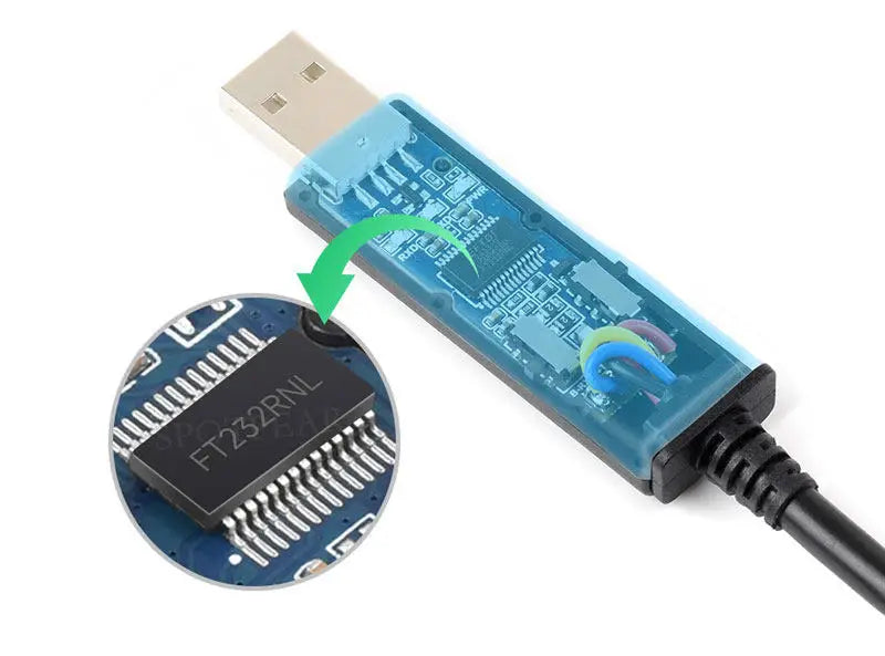 Industrial Grade USB to RS232/485 Serial Cable (C), 2m, Supports 3.3V/5V, Original FT232RNL Chip