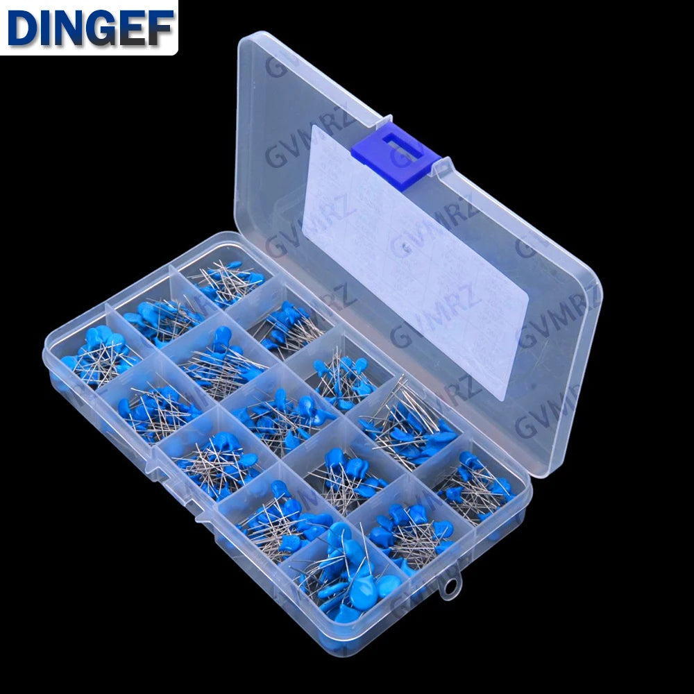 300PCS 15 Values 1KV 2KV 3KV 0.1nF-22nF High Voltage Ceramic Disc Capacitors  0.47NF 0.56NF 2.2NF 1NF 2.2NF 10NF 22NF