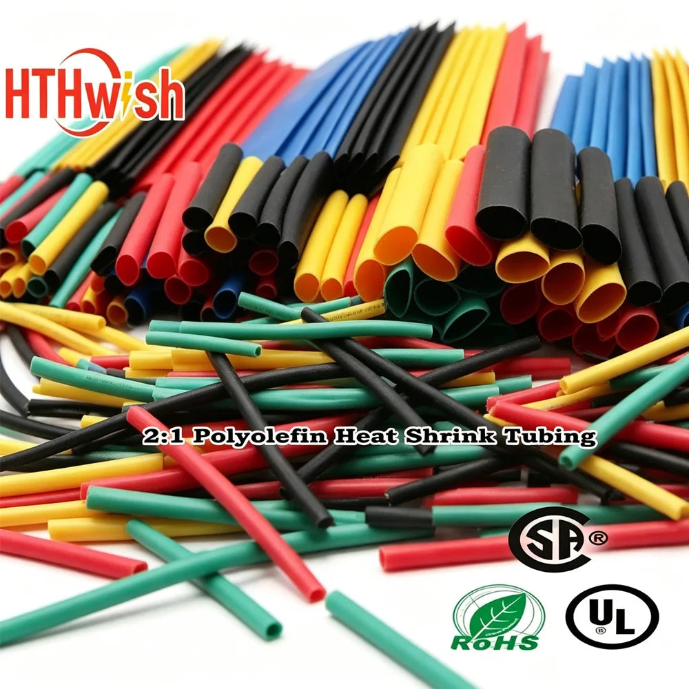 Heat Shrink Wrapping Tube Kit 2:1 Insulation Sleeves for Electrical Cables Wire Connector and DIY Projects