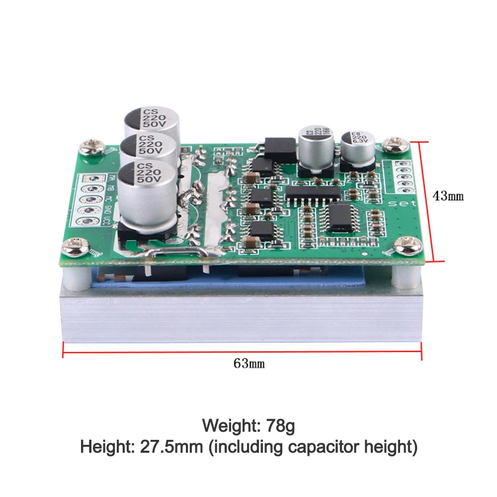 12-36V 15A 500W DC Motor Controller Module Hall Brushless BLDC Driver Board Motor Speed Regulator With Over-Current Protection