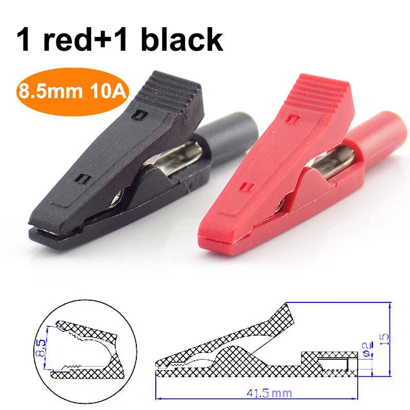 10A 20A 30A 50A Alligator Clip Crocodile Adapter 2mm 4mm Banana Plug Probe Clip for Multimeter Pen Test lead Cable Insulated E2