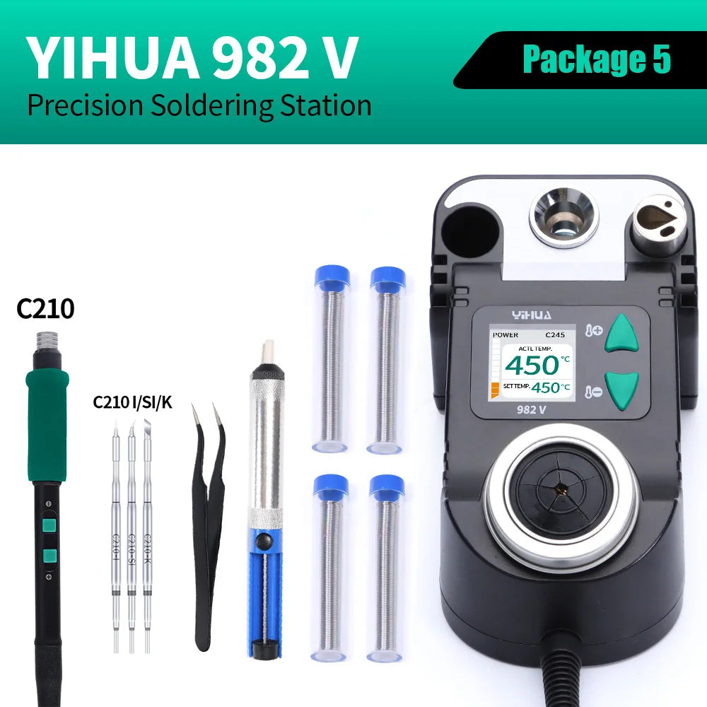 YIHUA 982-V Precision Solder Station with Fast Heating Micro Fine Tip C210 Soldering Iron Remote Control Handle