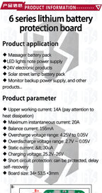 6S 12A/25A 24V 25.2V PCB BMS Protection Board For 6 Pack 18650 Li-ion Lithium Battery Cell Module New Arrival Balanced