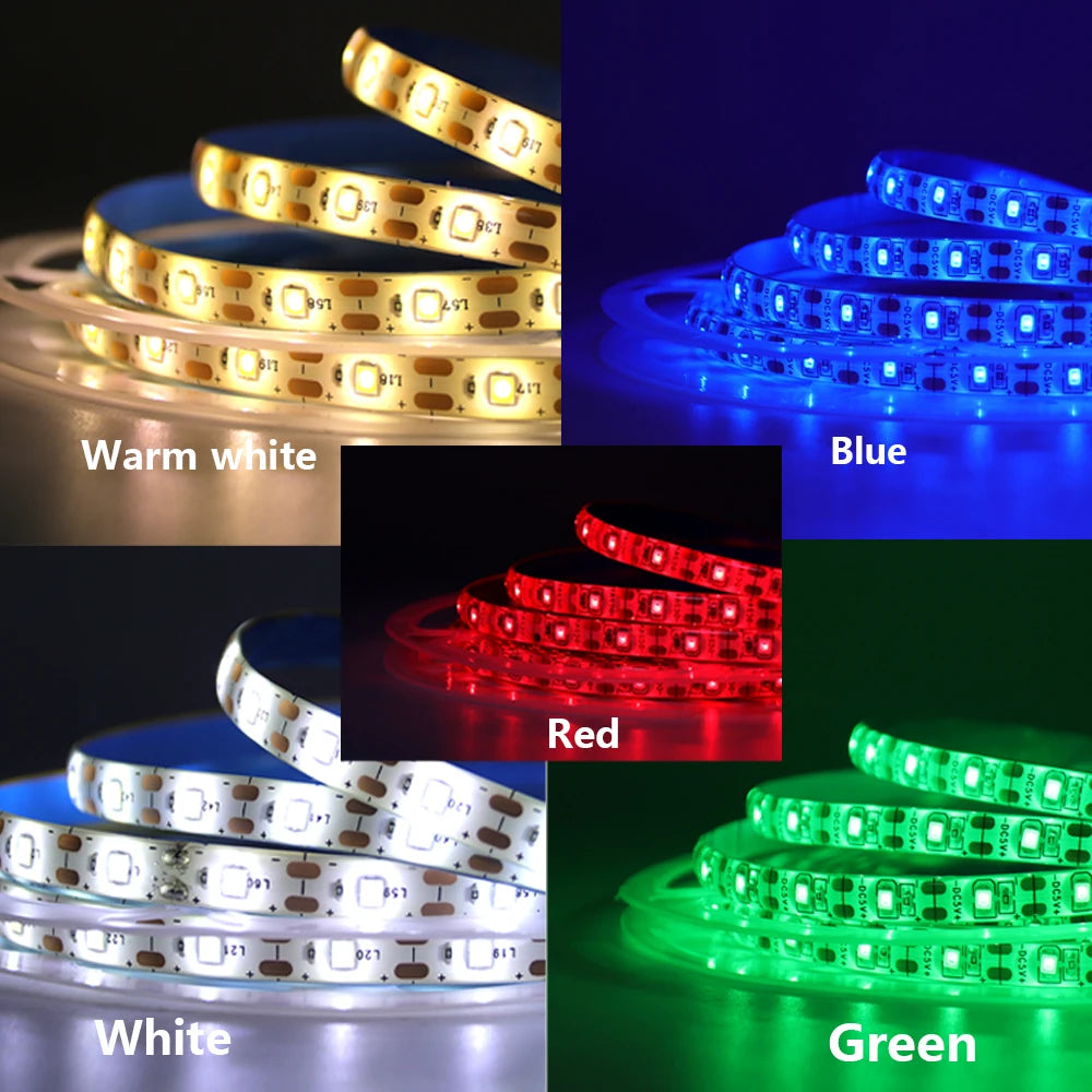 5V USB LED Strip Light 2835 Dimmable Touch Switch 60Led Backlight TV Flexible Tape Under Cabinet Light Night Lamp Warm White Red