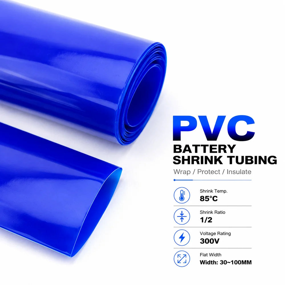 Blue PVC Heat Shrink Tube Wide 30-100mm Insulation/Waterproof/Mechanical Equipment Low Voltage Cable Protective Sleeve