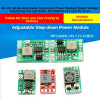 1PCS DC-DC 3A 5A Adjustable Step-down Power Module Board Voltage Stabilizing Aircraft Model MP1584EN 24V 12V 9V To 5V