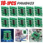 10-1pcs 2.5V-5.5V Mini PAM8403 Power Amplifier Board 2 Channels 3W Class D USB Audio Speaker Sound Amplifier Board For Arduino