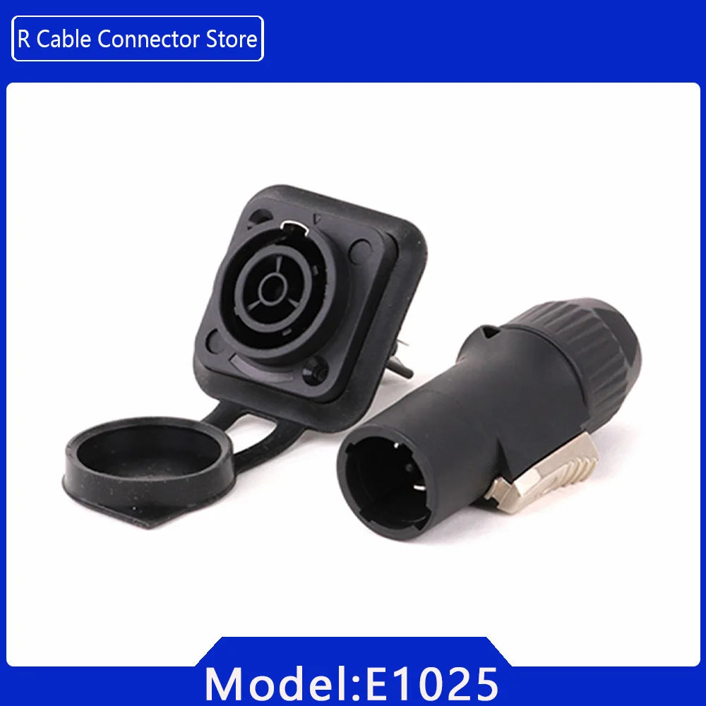 2pcs 3Pins Waterproof IP65 True Locking Powercon Male Plug Jack Power Female Sockets Chassis Wire Connectors