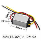 24V to 12V 2A -5A Power Buck Converter Voltage Transformer Waterproof Regulator Reducer Module Power Supply DC Buck Converter