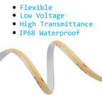 12V 24V COB LED Strip Light IP68 IP67 Waterproof Flexible Led Lamp 320LED 5m 10m 15m 0.5m 1m High Density Bright Liner Lighting