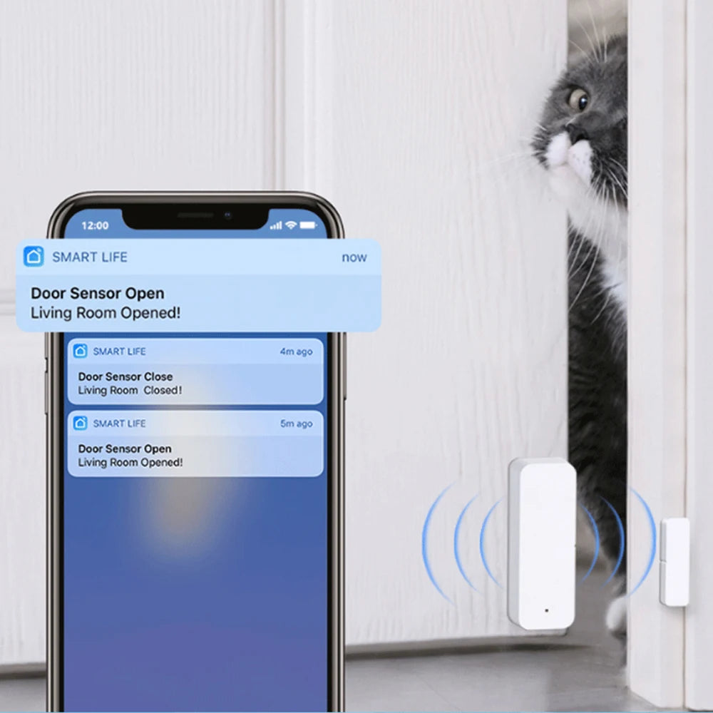 Tuya Wifi Door Sensor Window Entry Sensor Security Burglar Magnetic Sensor Alarm Smart Life Work With Alexa Google Home