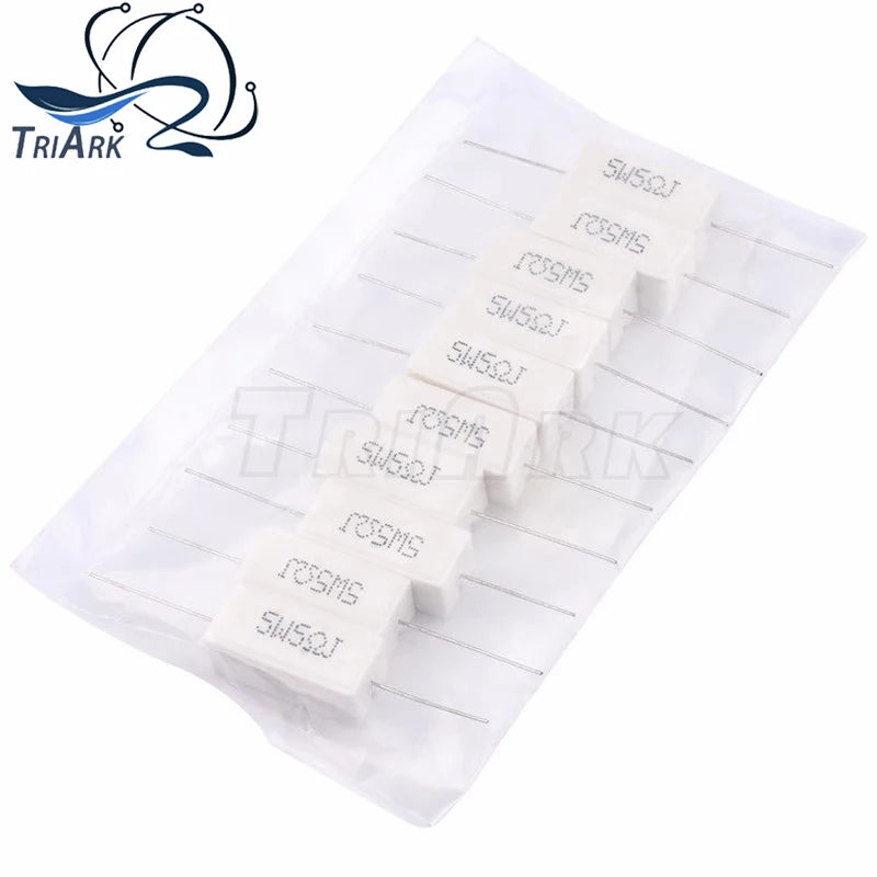 10PCS 5W 5% Cement Resistor Power Resistance 0.1 ~ 100K 0.1R 0.5R 1R 10R 100R 0.22 0.33 0.5 1 2 5 8 10 15 20 25 30 100 1K 10Kohm