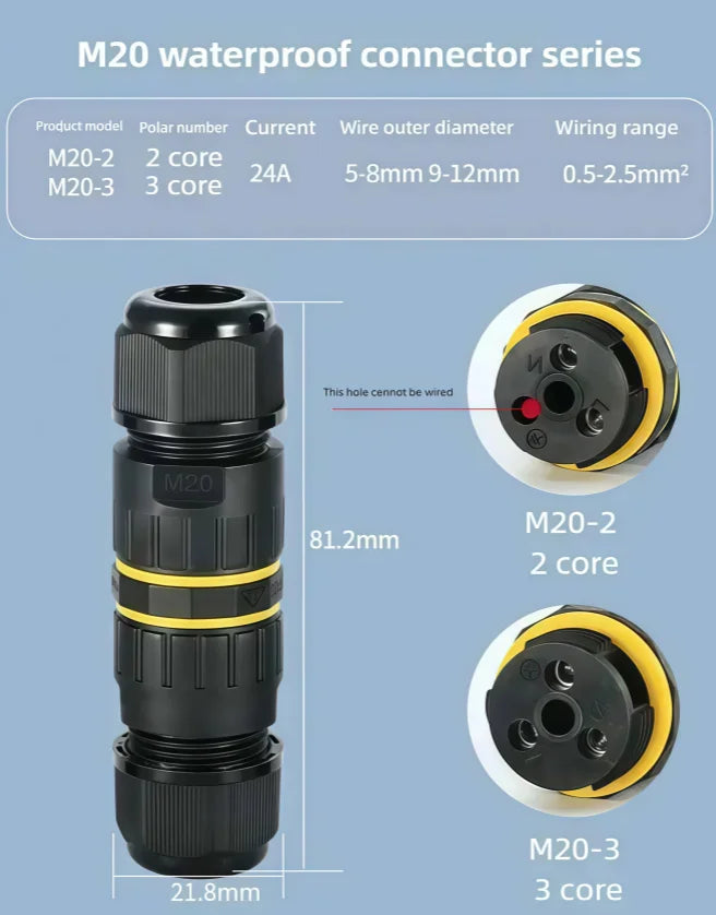 Heavy Duty Quick Connect Terminal Block T-type, IP68 Waterproof 2/3/4/5Pin for Secure & Fast Damp-Proof Wiring Connector