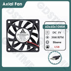 Gdstime 60MM Fan 24V 12V 5V Cooler 60x60x10MM Axial Cooling Fan 6010 Dual Ball Brushless Dupont USB Fan for PC Case CPU Cooling