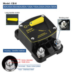 Circuit Breaker Reset Fuse 12v 24v 48v DC 20A-300A 250A Solar Fuse Car Boat Audio Manual Power Protect Fuse Resettable Insurance
