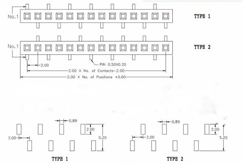 10pcs 2.0mm SMD 1*3P4P5P6P8P10P12P20P 40Pin PH2 Short Profile Gold Rohs PCB SMT Female Pin Header Strip Socket Connector